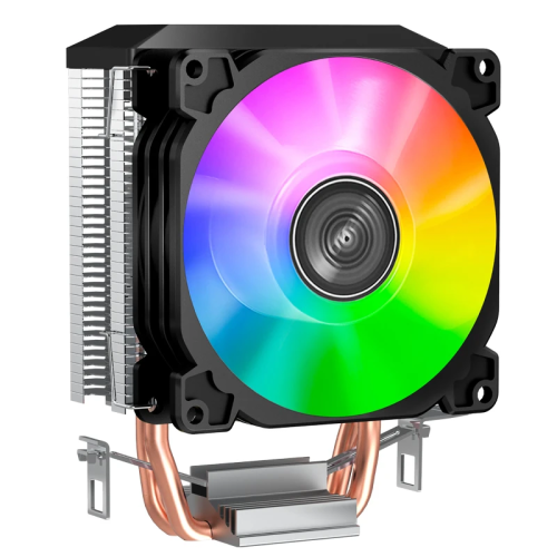 Кулер для процессора/ CPU Cooler JONSBO CR-1200E (95W, 3-pin, 128mm, Al/Cu, 2x6mm, FRGB, 1x92mm, 36CFM, 26.5dBA, 2000RPM, S: 1700/1200/115X, AM4/AM5 Black)