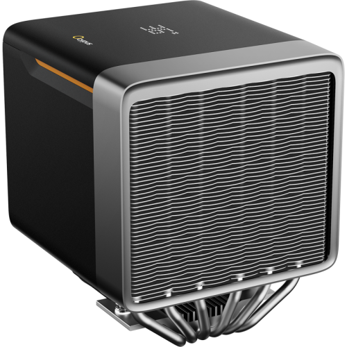 Кулер для процессора/ CPU Cooler Ocypus Delta A62 EX BK Digital (250W, 4-pin PWM, LED temp., 160mm, Al/Cu, 6x6mm, 2x120mm, 70CFM, 31dBA, 1800RPM, S: 1851/1700/1200/115X, AM5/AM4, black)