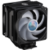 Кулер для процессора/ Cooler Master MasterAir MA612 Stealth ARGB (220W, 4-pin, 158mm, tower, Al/Cu/Ni, ARGB, fans: 2x120mm/62CFM/27dBA/1800rpm, 1700/1200/2011-V3/2011/AM5/AM4/AM3/AM3+/AM2/AM2+/FM2/FM2+/FM1, ARGB Controller)