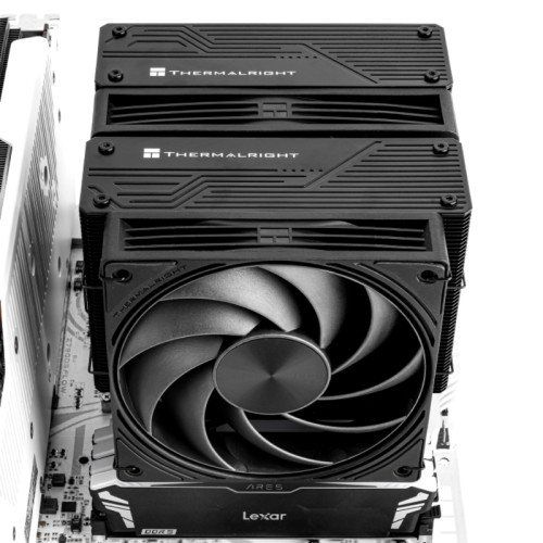 Кулер для процессора/ CPU Cooler Thermalright Frost Tower 140 (4-pin PWM, 158mm, Al/Cu, 7x6mm, 1x120mm+1x140mm, 85.35/120CFM, 33.3/36.25dBA, 2400/1850RPM, S: 1851/1700/1200/115X/2011/2066, AM5/AM4, black)