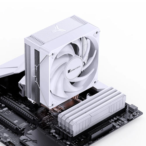 Кулер для процессора/ CPU Cooler JONSBO CR-1000E (210W, 4-pin PWM, 154mm, Al/Cu, 4x6mm, FRGB, 1x120mm, 59.48CFM, 32.0dBA, 1500RPM, S: 1700/1200/115X, White)