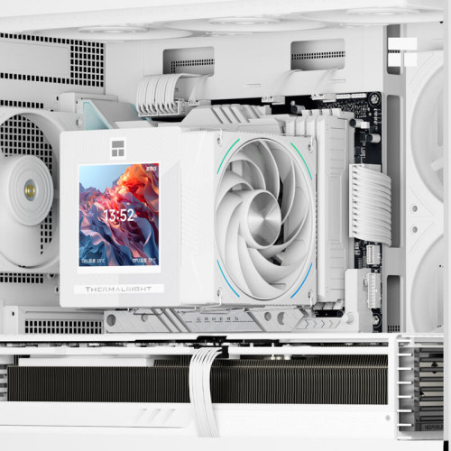 Кулер для процессора/ CPU Cooler Thermalright Phantom Spirit 120 Vision SNOW (4-pin PWM, LED, 160mm, Ni/CU, 7x6mm, ARGB, 2x120mm, 92CFM, 36dBA, 2150RPM, S: 1851, 1700, 1200, 115X, AM5, AM4, white)