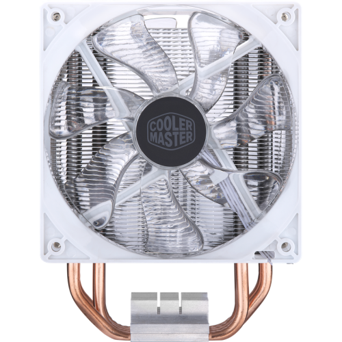 Кулер для процессора/ Cooler Master Hyper 212 LED Turbo White Edition (160W, 4-pin, 160mm, tower, Al/Cu, white LED, fans: 2x120mm/66.3CFM/31dBA/1600rpm, 2066/2011-v3/2011/1366/1200/115x/AM4/AM3+/AM3/AM2+/AM2/FM2+/FM2/FM1)