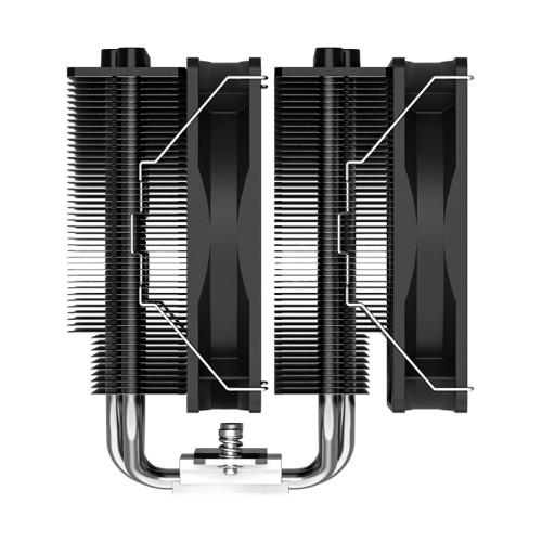 Кулер для процессора/ CPU Cooler ID-COOLING SE-55 ARGB (250W, 4-pin PWM, 153mm, Al/Cu, 6x6mm, ARGB, 2x120mm, 68.2CFM, 35.2dBA, 1500RPM, S: 1700/1200/115X, AM5/AM4, Black)