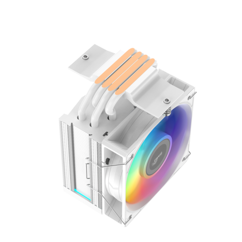 Кулер для процессора/ CPU Cooler SAMA X40L WH (220W, 4-pin PWM, 133.5mm, 4x6mm, ARGB, 1x100mm, 56.6CFM, 31.2dBA, 2600RPM, S: 1851/1700/1200/115X, AM5/AM4, white)