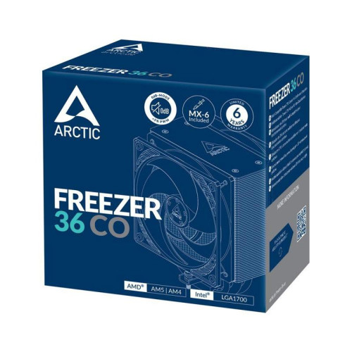 Вентилятор для процессора Arctic Cooling Вентилятор для процессора Arctic Freezer 36 CO - Retail (Intel: LGA 1851, LGA 1700 AMD: AM5, AM4)  (ACFRE00122A)