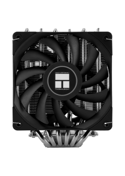 Кулер для процессора/ Thermalright Royal Knight 120 SE (4-pin PWM, 155mm, Ni/Cu, 6x6mm, 2x120mm, 66.17CFM/59CFM, 25.6dBA/26.1dBA, 1500RPM/1800RPM, S: 1200, 1700, 1851, 115X, AM4, AM5, silver, black)