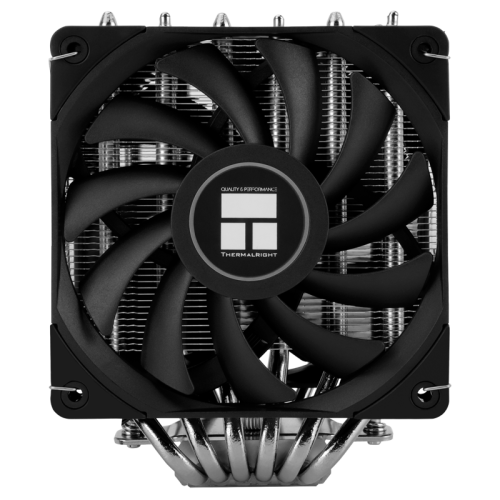 Кулер для процессора/ Thermalright Royal Knight 120 SE (4-pin PWM, 155mm, Ni/Cu, 6x6mm, 2x120mm, 66.17CFM/59CFM, 25.6dBA/26.1dBA, 1500RPM/1800RPM, S: 1200, 1700, 1851, 115X, AM4, AM5, silver, black)