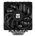 Кулер для процессора/ Thermalright Royal Knight 120 SE (4-pin PWM, 155mm, Ni/Cu, 6x6mm, 2x120mm, 66.17CFM/59CFM, 25.6dBA/26.1dBA, 1500RPM/1800RPM, S: 1200, 1700, 1851, 115X, AM4, AM5, silver, black)