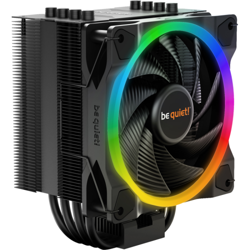 Кулер для процессора/ CPU Cooler be quiet! PURE ROCK 2 FX (150W, 4-pin PWM, 155mm, Al/Cu, 4x6mm, ARGB, 1x120mm, 42.6CFM, 24.4dBA, 2000RPM, S: 1700/1200/115X/2066/2011(-3) square ILM, AM5/AM4, black)