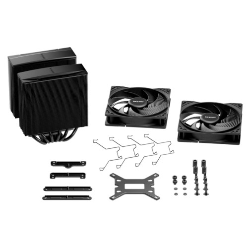 Кулер для процессора/ CPU Cooler be quiet! PURE ROCK PRO 3 Black (250W, 4-pin PWM, 155mm, Al/Cu, 6x6mm, 2x120mm, 59.6CFM, 34.8dBA, 2000RPM, S: 1851/1700/1200/115X, AM5/AM4, black)