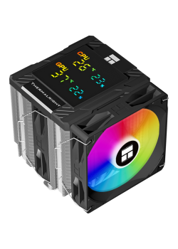 Кулер для процессора/ CPU Cooler Thermalright Peerless Assassin 120 Digital Black ARGB (4-pin PWM, LED temp., 162mm, Ni/Cu, 6x6mm, ARGB, 2x120mm, 88.89CFM, 25.6dBA, 1850RPM, S: 1851, 1700, 1200, 115X, AM5, AM4, black)