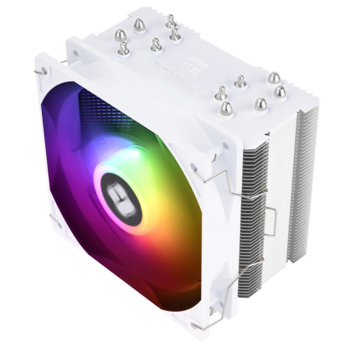 Кулер для процессора/ CPU Cooler Thermalright Burst Assasin 120 SE ARGB (4-pin PWM, 148mm, Ni/CU, 6x6mm, ARGB, 1x120mm, 66.17CFM, 25.6dBA, 1550RPM, S: 1851, 1700, 1200, 115X, AM5, AM4, white/silver)