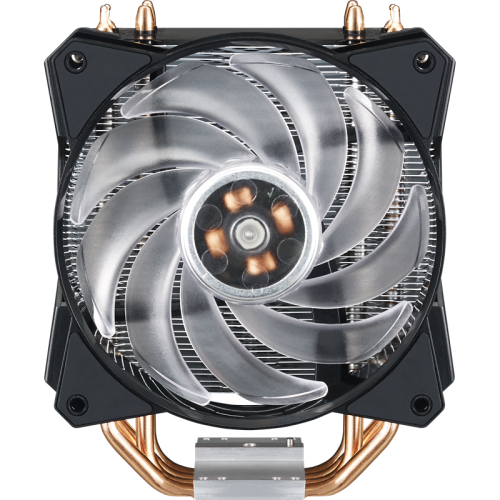 Кулер для процессора/ Cooler Master MasterAir MA410P (150W, 4-pin, 158.5mm, tower, Al/Cu, RGB, fans: 1x120mm/66.7CFM/30dBA/2000rpm, 1200/115X/2066/2011-V3/2011/1366/AM4/AM3/AM3+/AM2/AM2+/FM2/FM2+/FM1, RGB Controller)