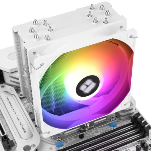 Кулер для процессора/ CPU Cooler Thermalright Burst Assasin 120 SE ARGB (4-pin PWM, 148mm, Ni/CU, 6x6mm, ARGB, 1x120mm, 66.17CFM, 25.6dBA, 1550RPM, S: 1851, 1700, 1200, 115X, AM5, AM4, white/silver)