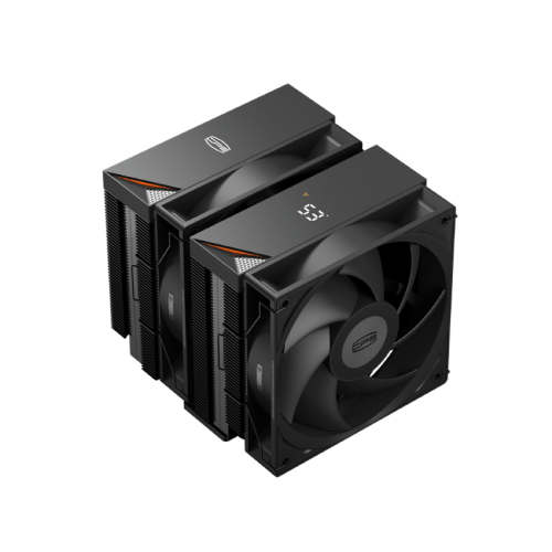 Кулер для процессора/ CPU Cooler PCCooler RT620Pro Digital BK (265W, 4-pin PWM, 157.5mm, Al/Cu, 6x6mm, 2x120mm, 73.32CFM, 34.9dBA, 2200RPM, S: 1851/1700/1200/115X, AM5/AM4, black)