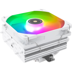 Кулер для процессора/ CPU Cooler Thermalright SI-100 White Argb (4-pin PWM, 74.8mm, Ni/Cu, 6x6mm, ARGB, 1x120mm, 72.37CFM, 27.7dBA, 2000RPM, S: 1851/1700/1200/20XX/115X, AM5/AM4, white)