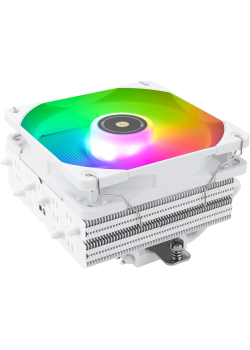 Кулер для процессора/ CPU Cooler Thermalright SI-100 White Argb (4-pin PWM, 74.8mm, Ni/Cu, 6x6mm, ARGB, 1x120mm, 72.37CFM, 27.7dBA, 2000RPM, S: 1851/1700/1200/20XX/115X, AM5/AM4, white)