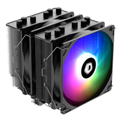 Кулер для процессора/ CPU Cooler ID-COOLING SE-55 ARGB (250W, 4-pin PWM, 153mm, Al/Cu, 6x6mm, ARGB, 2x120mm, 68.2CFM, 35.2dBA, 1500RPM, S: 1700/1200/115X, AM5/AM4, Black)