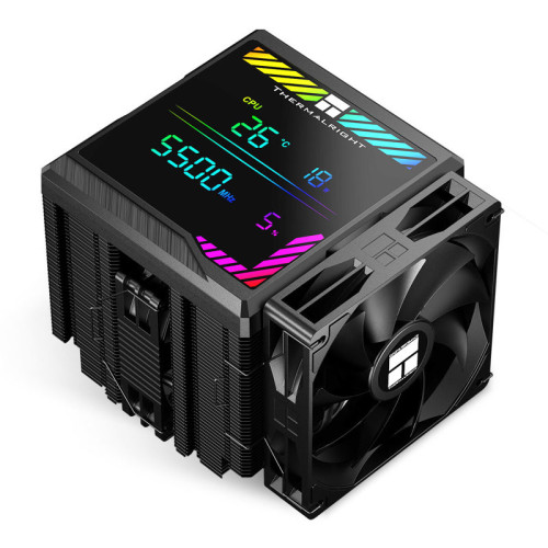 Кулер для процессора/ CPU Cooler Thermalright Peerless Assassin 140 Digital Black (4-pin PWM, 165mm, Ni/Cu, 6x6mm, 1x120mm + 1x140mm, 82.CFM, 29.6dBA, 1850RPM, S: 1200, 1700, 1851, 115X, 2011, 2066, AM4, AM5, black)