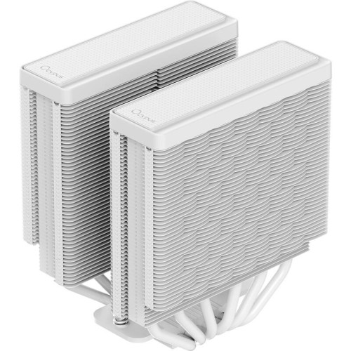 Кулер для процессора/ CPU Cooler Ocypus Delta A62 WH ARGB (260W, 4-pin PWM, 156mm, Al/Cu, 6x6mm, ARGB, 2x120mm, 73CFM, 29dBA, 2000RPM, S: 1851/1700/1200/115X, AM5/AM4, white)