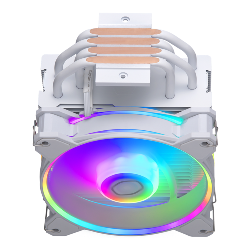 Кулер для процессора/ Cooler Master Hyper 212 Halo White (150W, 4-pin, 154mm, tower, Al/Cu, fans: 1x120mm/51.88CFM/27dBA/2050rpm, White, 1700/1200/115x/AM4/AM5)