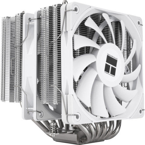 Кулер для процессора/ CPU Cooler Thermalright Royal Knight 120 SE White (4-pin PWM, 155mm, Ni/Cu, 6x6mm, 2x120mm, 66.17CFM/59CFM, 25.6dBA/26.1dBA, 1500RPM/1800RPM, S: 1200, 1700, 1851, 115X, AM4, AM5, silver, white)