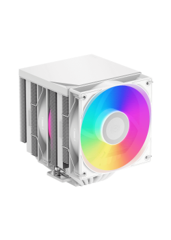 Кулер для процессора/ CPU Cooler PCCooler RT620Pro TC ARGB WH (265W, 4-pin PWM, 157.5mm, Al/Cu, 6x6mm, 2x120mm, 73.32CFM, 34.9dBA, 2200RPM, S: 1851/1700/1200/115X, AM5/AM4, white)