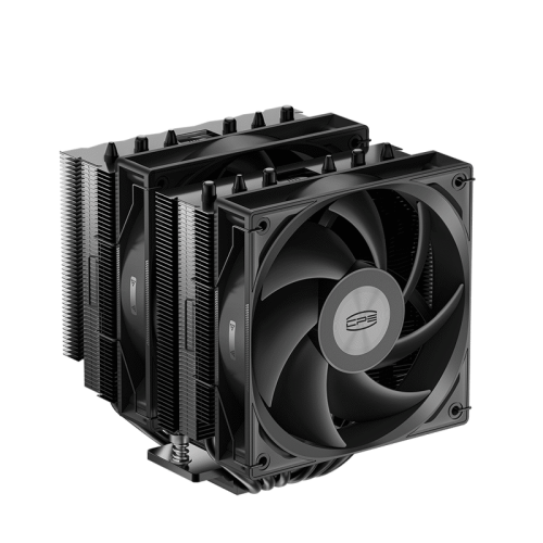 Кулер для процессора/ PCCooler RT620  BK (250W, 4-pin PWM, 157mm, Al/Cu, 6x6mm, 2x120mm, 73.32CFM, 34.9dBA, 2200RPM, S: 1851/1700/1200/115X, AM5/AM4, black)