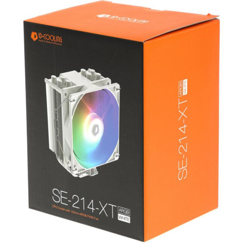Кулер ID-Cooling SE-214-XT ARGB Soc-AM5/AM4/1200/1700/1851 белый 4-pin 14-31dB Al+Cu 180W 850gr Ret (SE-214-XT ARGB WHITE) [SE-214-XT ARGB WHITE]