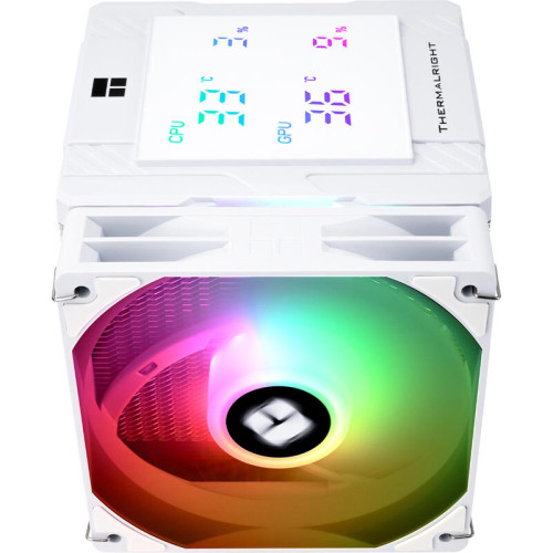 Кулер для процессора/ CPU Cooler Thermalright Peerless Assassin 120 Digital White ARGB (4-pin PWM, LED temp., 162mm, Ni/Cu, 6x6mm, ARGB, 2x120mm, 88.89CFM, 25.6dBA, 1850RPM, S: 1851, 1700, 1200, 115X, AM5, AM4, white)