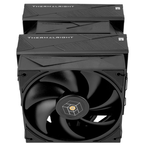 Кулер для процессора CPU Cooler Thermalright Royal Pretor 130 Black (4-pin PWM, 158mm, Ni/Cu, 6x6mm, 1x120+1x130mm, 80.45CFM/81.88CFM, 29.4dBA/28.3dBA, 2150PM/1750RPM, S: 1200, 1700, 1851, 2011, 2066, 115X, AM4, AM5, black)