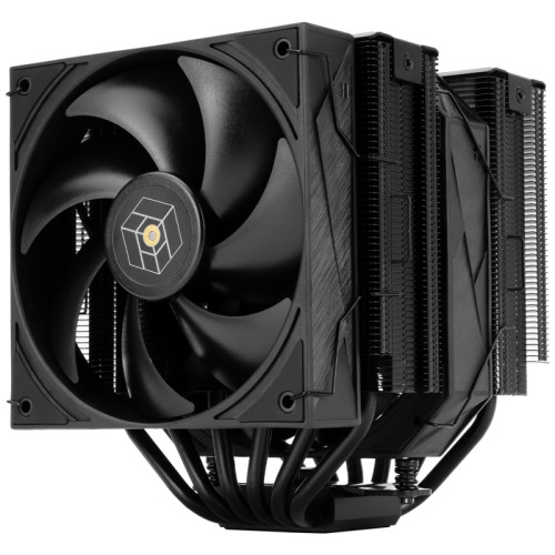 Кулер для процессора CPU Cooler Thermalright Royal Pretor 130 Black (4-pin PWM, 158mm, Ni/Cu, 6x6mm, 1x120+1x130mm, 80.45CFM/81.88CFM, 29.4dBA/28.3dBA, 2150PM/1750RPM, S: 1200, 1700, 1851, 2011, 2066, 115X, AM4, AM5, black)