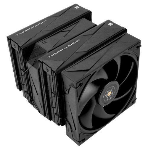 Кулер для процессора CPU Cooler Thermalright Royal Pretor 130 Black (4-pin PWM, 158mm, Ni/Cu, 6x6mm, 1x120+1x130mm, 80.45CFM/81.88CFM, 29.4dBA/28.3dBA, 2150PM/1750RPM, S: 1200, 1700, 1851, 2011, 2066, 115X, AM4, AM5, black)