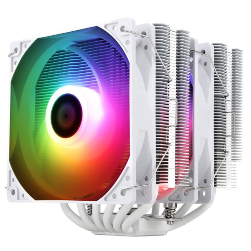 Кулер для процессора/ Кулер для процессора Thermalright Peerless Assassin 120 SE White ARGB, высота 155 мм, 1550 об/мин, 26 дБА, PWM, белый, ARBG подсветка