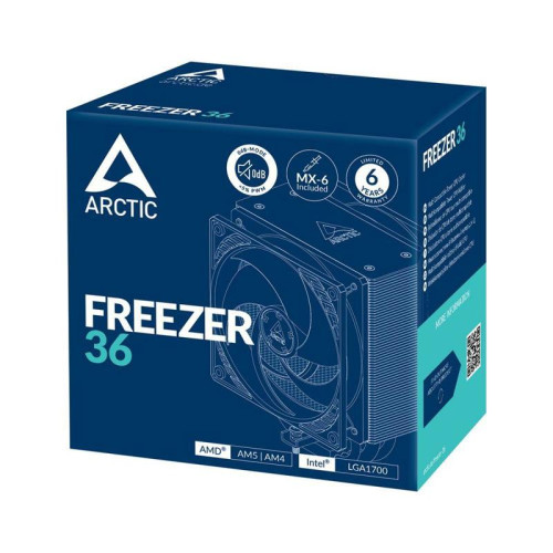 Вентилятор для процессора Arctic Cooling Вентилятор для процессора Arctic Freezer 36 - Retail (Intel: LGA 1851, LGA 1700 AMD: AM5, AM4)  (ACFRE00121A)