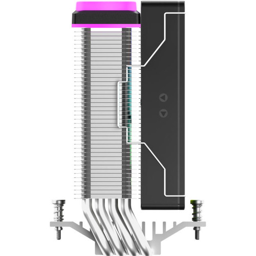 Кулер для процессора/ CPU Cooler Ocypus Delta A40 SE BK ARGB (190W, 4-pin PWM, 147mm, Al/Cu, 4x6mm, ARGB, 1x120mm, 60CFM, 31dBA, 1800RPM, S: 1851/1700/1200/115X, AM5/AM4, black)