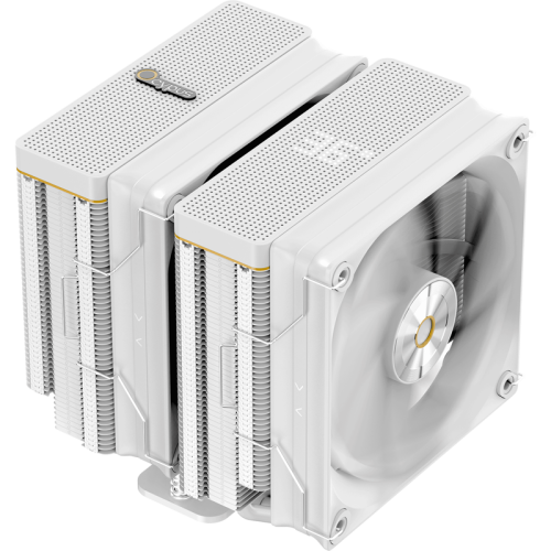 Кулер для процессора/ CPU Cooler Ocypus Iota A62 WH (260W, 4-pin PWM, LED temp., 158mm, Al/Cu, 6x6mm, 2x120mm, 77CFM, 29dBA, 2000RPM, S: 1851/1700/1200/115X, AM5/AM4, white)