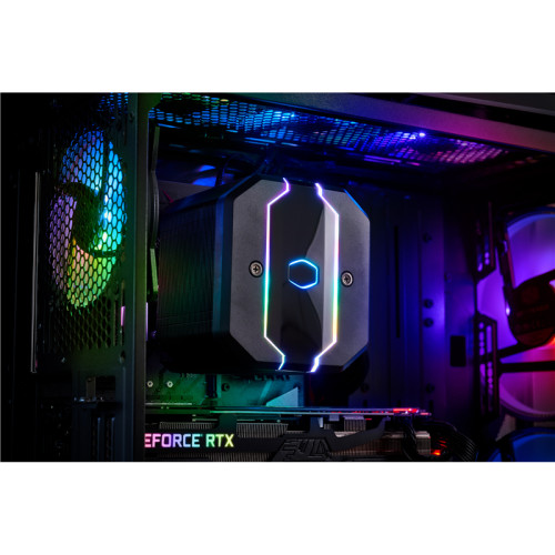 Кулер для процессора/ Cooler Master MasterAir MA620M (200W, 4-pin, 165mm, tower, Al/Cu, ARGB, fans: 1x120mm/57.3CFM/30dBA/2000rpm, 1200/115X/2066/2011-V3/2011/AM4/AM3/AM3+/AM2/AM2+/FM2/FM2+/FM1, ARGB Controller, 1700 not support)