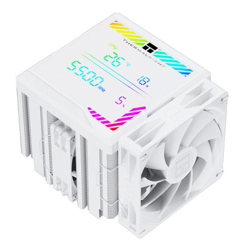 Кулер для процессора/ CPU Cooler Thermalright Peerless Assassin 140 Digital White (4-pin PWM, 165mm, Ni/Cu, 6x6mm, 1x120mm + 1x140mm, 82.CFM, 29.6dBA, 1850RPM, S: 1200, 1700, 1851, 115X, 2011, 2066, AM4, AM5, white)