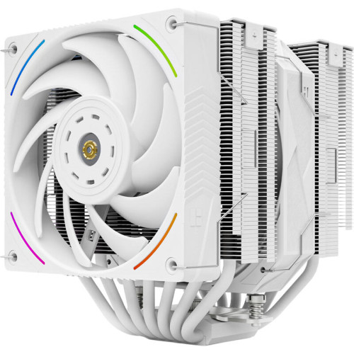 Кулер для процессора/ CPU Cooler Thermalright Royal Pretor 130 Ultra White (4-pin PWM, 158mm, Ni/Cu, 7x6mm, 1x120mm ARGB +1x130mm, 69CFM/81.88CFM, 27dBA/28.3dBA, 2150RPM/1750RPM, S: 1200, 1700, 1851, 115X, 2011, 2066, AM4, AM5, white)