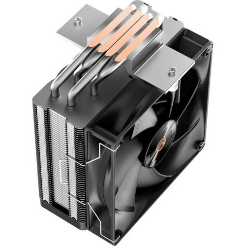 Кулер для процессора/ CPU Cooler Ocypus Delta A40 Elite BK (220W, 4-pin PWM, 156.7mm, Al/Cu, 4x6mm, 1x120mm, 73CFM, 29dBA, 2000RPM, S: 1851/1700/1200/115X, AM5/AM4, black)