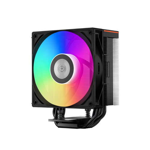 Кулер для процессора/ CPU Cooler PCCooler RT400 Digital ARGB BK (230W, 4-pin PWM, ARGB, LED temp., 152mm, Al/Cu, 4x6mm, 1x120mm, 73.32CFM, 34.9dBA, 2200RPM, S: 1851/1700/1200/115X, AM5/AM4, black)