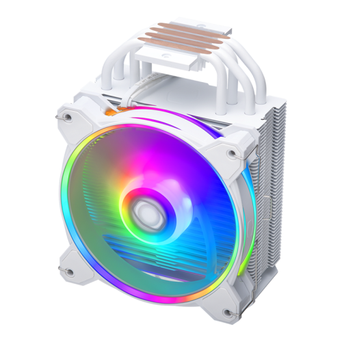 Кулер для процессора/ Cooler Master Hyper 212 Halo White (150W, 4-pin, 154mm, tower, Al/Cu, fans: 1x120mm/51.88CFM/27dBA/2050rpm, White, 1700/1200/115x/AM4/AM5)