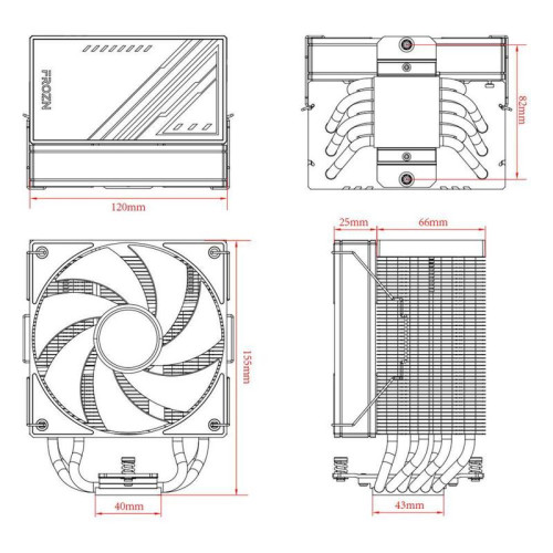 Вентилятор Cooler ID-Cooling FROZN A610 BLACK 250W/ Intel 1700, 12*, 115*, AMD AM5, AM4/ Screws