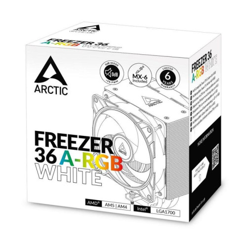 Вентилятор для процессора Arctic Cooling Вентилятор для процессора Arctic Freezer 36 A-RGB (White) - Retail (Intel: LGA 1851, LGA 1700 AMD: AM5, AM4)  (ACFRE00125A)