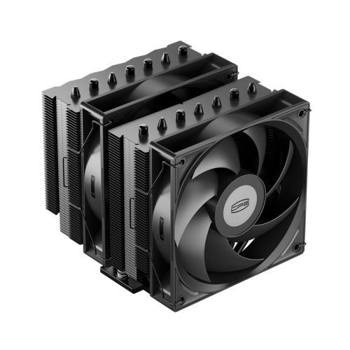 Кулер для процессора/ CPU Cooler PCCooler RT720 BK (270W, 4-pin PWM, 153mm, Al/Cu, 7x6mm, 2x120mm, 73.32CFM, 34.9dBA, 2200RPM, S: 1851/1700/1200/115X, AM5/AM4, black)