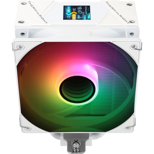 Кулер для процессора/ CPU Cooler Thermalright Assassin Spirit 120 Vision ARGB White (4-pin PWM, LED temp., 154mm, Al/Cu, 4x6mm, ARGB, 1x120mm, 66.17CFM, 25.6dBA, 1500RPM, S: 1851/1700/1200/115X, AM5/AM4, white)