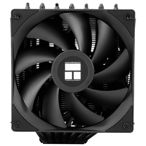 Кулер для процессора/ Thermalright Phantom Spirit 120 SE Black (4-pin PWM, 154mm, Ni/Cu, 7x6mm, 2x120mm, 66.17CFM, 25.6dBA, 1500RPM, S: 1200, 1700, 1851, 115X, AM4, AM5, silver, black)