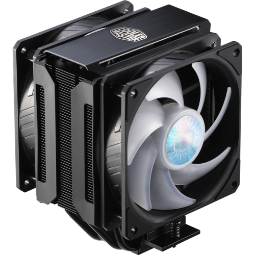 Кулер для процессора/ Cooler Master MasterAir MA612 Stealth ARGB (220W, 4-pin, 158mm, tower, Al/Cu/Ni, ARGB, fans: 2x120mm/62CFM/27dBA/1800rpm, 1700/1200/2011-V3/2011/AM5/AM4/AM3/AM3+/AM2/AM2+/FM2/FM2+/FM1, ARGB Controller)